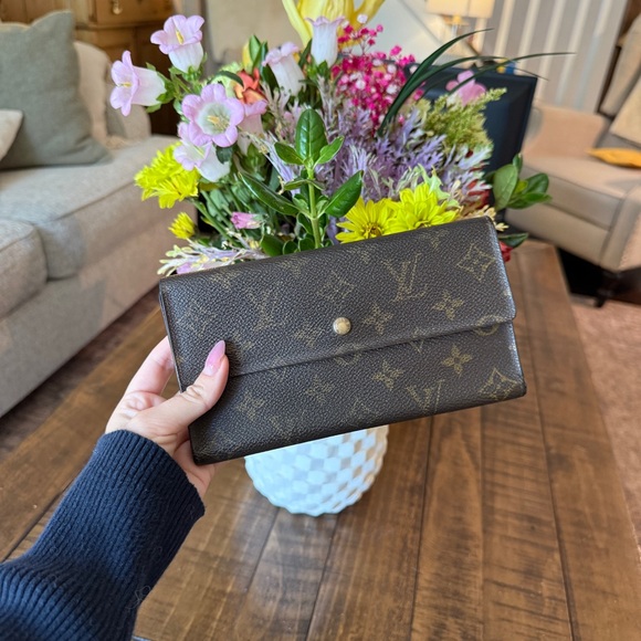 Louis Vuitton Brown Monogram Wallet with Vintage Charm